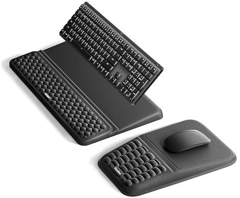 VAYDEER Set 3-en-1 avec rehausseur de clavier et repose-poignet, Noir