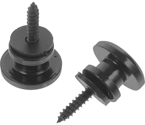 JOINPAYA 2 Stück Teiliges Metall Gitarrengurt Schloss Anti rutsch Gurtpins Strap Locks Gitarre Einfache Installation Stabile Befestigung Ersatz für Defekte Gurtschlösser Schwarz