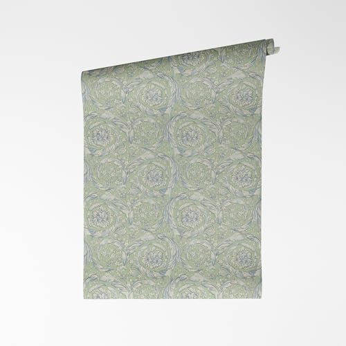 A.S. Création Blümchen-Vliestapete – Grün, Weiß, Rosa – 10,05 x 0,53 m | Florales Blümchen-Motiv als natürlicher Blickfang – matte Motivtapete, einfach zu verkleben & spurlos abziehbar