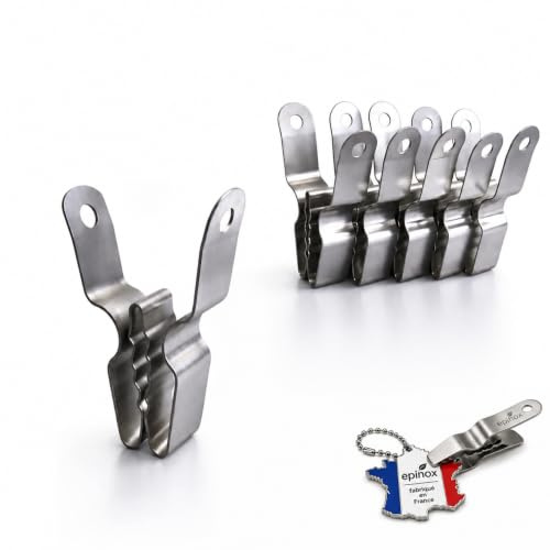 Lot de 24 Pinces à Linge 100% Made in France en Acier Inoxydable d'un Seul Bloc Incassable Antirouille pour Un Achat à Vie - Fabrication Artisanale Fait Main - Pince Ecolo/Durable INOX de Qualité
