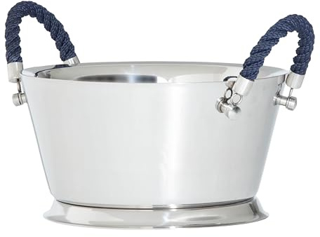 Barprofessional Weinschale Avelengo mit Seilgriffen, doppelwandige Champagnerkühler-Schale, elegantes Design, 37 cm Durchmesser, 20 cm hoch, optimale Temperaturerhaltung