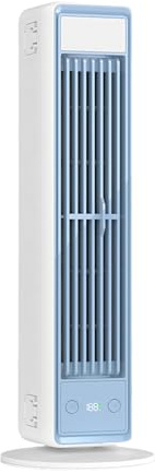 NMFLAB Ventilatore da tavolo senza lama con ricarica di tipo C, opzione a 5 velocità, montabile a parete e posizionamento desktop per ventilatore a torre domestica