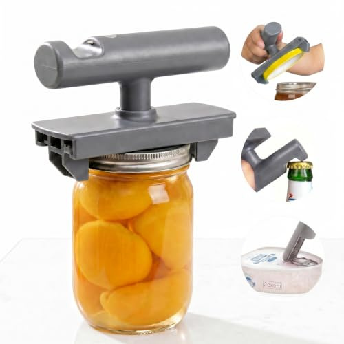Myrthra 3-in-1 Jar Opener, Can & Bottle Opener Easy for Arthritis Hands | Spiral handle. Arthritis & disabled hand friendly.
