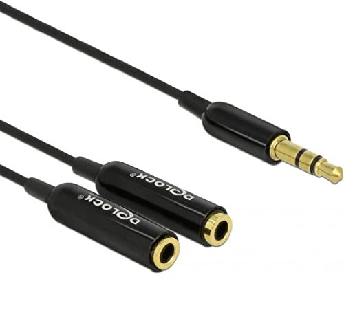 DELOCK Adapterkabel Klinke 1x St > 2x Bu schw. 3 Pin 25cm