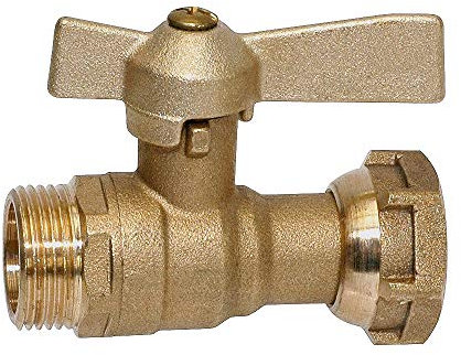 Robinet de Compteur Droit Mâle/M 20x27(3/4) - Ecrou 26x34(1)/Long - Long 80 mm
