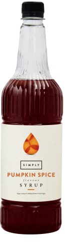 SIMPLY Pumpkin Spice Syrup (1 Litre) | Vegan & Nut Free Flavoured Syrup for Coffee, Cocktails & Baking