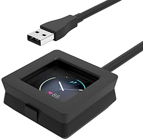 MoKo Ladegerät Kompatibel mit Fitbit Blaze, Ersatz-Ladestation mit 93 cm USB-Ladekabel, Schwarz