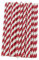 Lot de 25 tubes de pailles en papier pour fête, mariage, Noël, décoration - Rouge + blanc, une taille