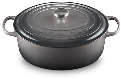 Le Creuset of America Schmortopf, emailliert, Gusseisen, oval 8 Quart grau
