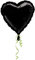 Amscan 68301 - Standard Folienballon Schwarz, Herz, Durchmesser 43cm, Luftballon, Heliumballon, Hochzeit
