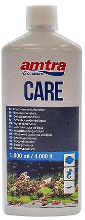 Amtra Care - Bioconditionneur d'aquarium d'eau douce, rend immédiatement l'eau du robinet sûre pour les poissons, élimine le chlore et les métaux lourds, 1000 ml