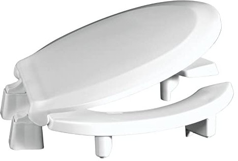 Centoco 3L460STS-001 Plastic Round Toilet Seat with Open Front, White