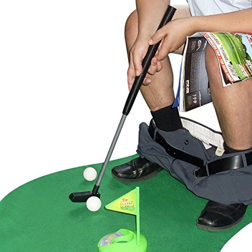 GOODS+GADGETS Kit de Golf pour Salle de Bain - Golf sur Les Toilettes et Les Toilettes