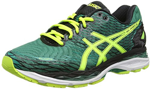 ASICS Gel Nimbus 18 Rot T600N 2390, Grün (Pine Flash Yellow Black), 39 EU