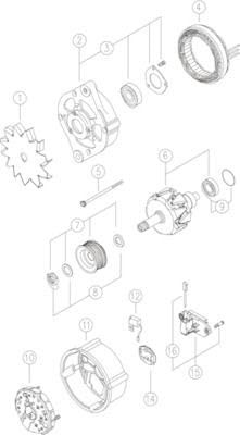 MAHLE MG 597 Lichtmaschine 120A 14V Drehrichtung im Uhrzeigersinn ohne Riemenscheibe 01181250 12270186 11203333