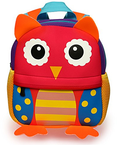 IGNPION Nursery Kids Backpacks Toddle Children School Bag Zoo Lunch Bag 3D Cute Animal Cartoon Preschool Rucksack (Owl(Small))