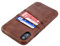 Dockem Wallet Case for iPhone XR: Built-in Metal Plate for Magnetic Mounting & 2 Credit Card Holder Slots (6.1 Exec M2, Synthetic Leather, Brown)