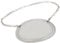 I LUV LTD Plain Lined Oval Pewter Decanter Label on Silver Plated Chain Bright Polished Line Detail Around Edge Perfect for Engraving