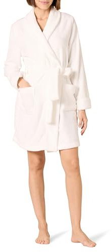 Amazon Essentials Vestaglia in Pile Ai Media Lunghezza (Taglie Forti Disponibili) Donna, Bianco, S