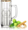 Premium Bierglas mit Gravur Bierkrug 630ml randvoll - Goldrand - Motiv Geburtstag Zweige - Geschenkidee Geburtstag Männergeschenk