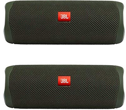 JBL Flip 5 Lot de 2 haut-parleurs Bluetooth sans fil étanches Vert