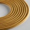 Klartext - Cable textil redondo LUMIÈRE para iluminación, 3 x 0,75 mm, dorado, 3 m. | Atención: cable tierra incluido. Máxima seguridad antisacudidas