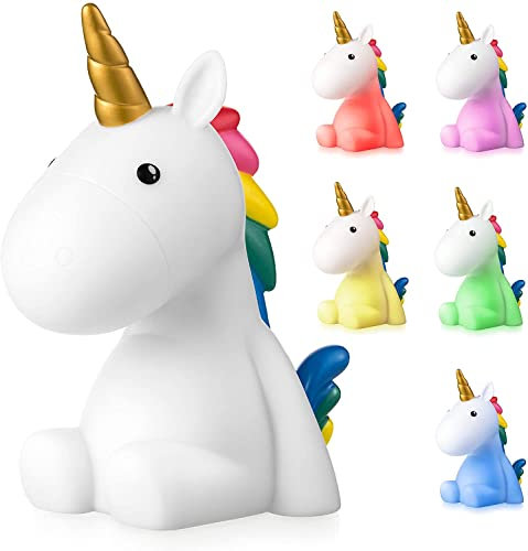 Sweet Ponies Veilleuse Licorne pour Enfant et Bébé, Lampe de chevet LED rechargeable