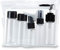 INTIRILIFE Flaschen Set in SCHWARZ TRANSPARENT - 21 x 4 x 13 cm - 6 teiliges Set mit leeren Flaschen und Trichter zum Nachfüllen, zum Reisen, für Pröbchen etc. TSA Genehmigtes Gepäck