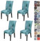 JOTOM Housse de Chaise 4/6 Pièces Couverture de Chaise Universelle Facile à Nettoyer et Durable pour Hôtels, Fêtes, Maison, Restaurants, Cuisines (Feuille A, 4 pièces)