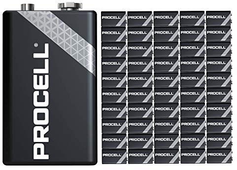 50 Pack - Duracell Procell 9V Batteries | 9 Volt Industrial Power Alkaline Battery | Home or Office Use | Car Air Freshener Promo Pack | Reliable Long Lasting Power
