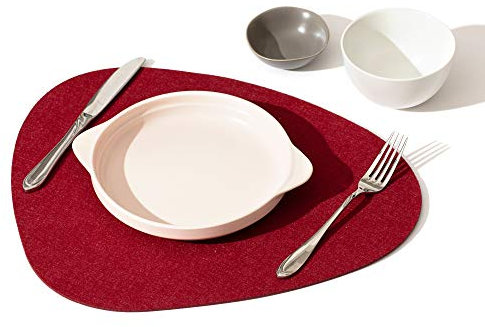 chillify Tischuntersetzer 6er Set I Untersetzer Filz | Tischset rutschfest hitzebeständig waschbar Oval Rot