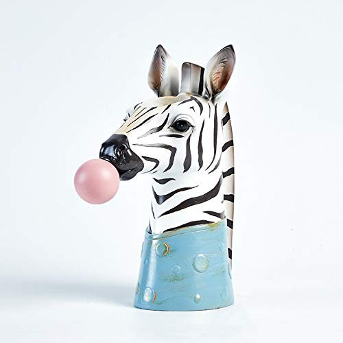 Resin Succulent Plants Flower Planter Plant Pot Vases Basket Cartoon Animal Head for Home,zebra