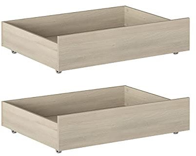 Iconico Home MIK, Juego de 2 cajones para Debajo de la Cama, Madera compuesta, Roble, 100,5 x 68 x 21 cm
