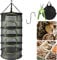 PEALOV Trockennetz FüR KräUter,6 Lagiges KräUter-Trockengestell Zum AufhäNgen,Zusammenklappbares Netz-Trockengestell Mit Schere,Haken FüR KräUter,U-FöRmiges Zipper Plant Drying Rack,Hanging Drying Net