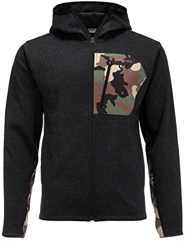 Simms CX Hoody - Herren, Schwarz meliert, X-Large