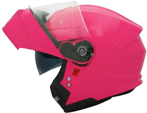Zorax Safari Double Visor Full Face Motorcycle Helmet | Pink S (55-56cm) Motorbike Helmet ECE 2206 Approved
