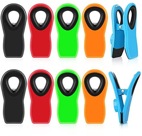 Grtard 10Pack Bag Clips with Magnet, Magnetic Chip Clips for Food Storage, Magnet Clips for Food Packages, Magnetic Bag Clips, Clips for Fridge, Whiteboard, Photo, Food Bags