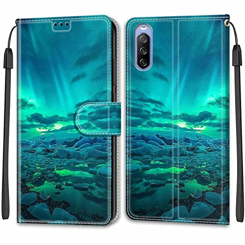 Feyten Kompatibel mit Sony Xperia 10 III Hülle, Handyhülle Sony Xperia 10 III Schutzhülle Wallet Leder Klappbar Magnet Klapphülle Sony Xperia 10 III Case Cover Lederhülle (Aurora)
