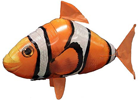 SPYMINNPOO RC Hai Spielzeug, Fliegender Aufblasbarer Ballon mit Fernbedienung, Clownfisch Spielzeug, fr Jungen M?dchen (Oranger Clownfisch)