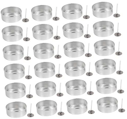 COHEALI 100 Ensembles De Bougies Ensemble De Coque en Aluminium Kits D'Ornement Faits Maison Conteneur D'Ornement Récipient De Boîte À Collation Boîtes De Bougies Chauffe-Plat en Métal