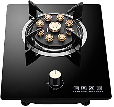 Table De Cuisson De Camping For Cuisinière À Gaz, Brûleur De Table De Cuisson En Verre Trempé, Installation De Bureau Et Encastrée Adaptée À La Cuisine Et Au Camping-car, 5,2 KW (Color : Black, Size