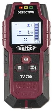 Testboy Aktionsset TV 700 Digitaler Wandscanner mit PICA Tieflochmarker (Digitaler Wandscanner, Kontrastreiches LCD-Display, automatische Kalibrierung, hohe Leistungsfähigkeit), Rot/Schwarz