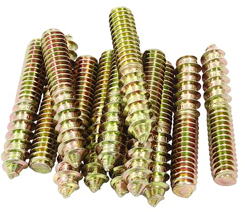 Biaungdo 1/4-20 x 1-1/2 Inch Hanger Bolts, 12 Pcs Self-Tapping Screw Hanger Bolts Double Headed Bolts Wood Dowel Screw Bolts Furniture Accessories for Wood Joint