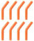 sourcing map 8pcs Silicone Paille Conseils, Silicone Paille Coudes Pointe, Doux Réutilisable Métal Paille Couvertures pour 6mm/0.24 OD Inox Acier Pailles, Orange