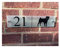 DHAEY Customized Modern House Sign Plaque Door Number Frosted Glass Acrylic Dog Silhouette Outside Door Number Plaques