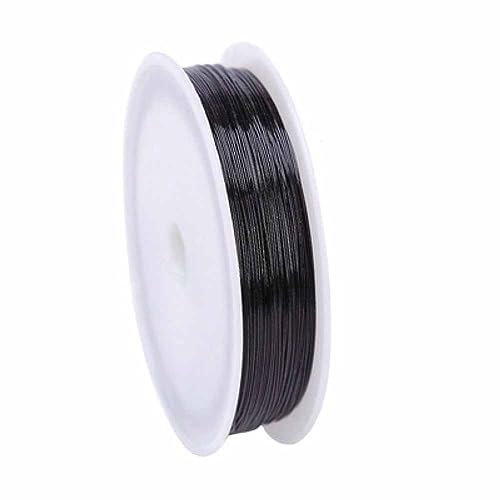 SHTGOI Filo di rame 0,3 mm, filo metallico sottile, 50 m, rotolo di filo di rame, filo per gioielli, filo di perle, filo laccato per la creazione di gioielli, arti floreali, perline nere