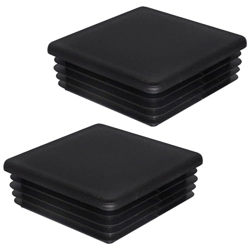 SKIR'CO 2 Stück quadratische Kunststoffstopfen 80x80 mm - Schwarz RAL 9005