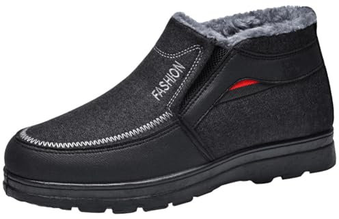 AZMAHT Chaussures Orthopédiques Homme Hiver Chaud Fourrure Chaussures pour Pied Gonflé Chaussures pour Personnes âgées gonflées de Pied de Chaussons Orthopédiques,Marron,43 EU