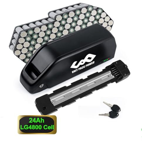 48V 24Ah Shark Batería de Bicicleta eléctrica para Kit de conversión ebike - Batería 48Volt de Iones de Litio 1500w 1000w 750w 500w(LG4800 Cell)
