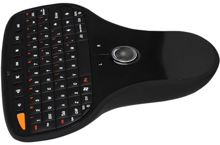 N5901 QWERTZ Tastatur, Trackball, 2,4 G Kabellose USB Multimedia Tastatur mit Voller Kontrolle, 10 M Kontrollentfernung, Ultraleichtem Design, Taschenformat, Rutschfester